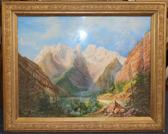 English School Alpine landscape, 24.5 x 32in.